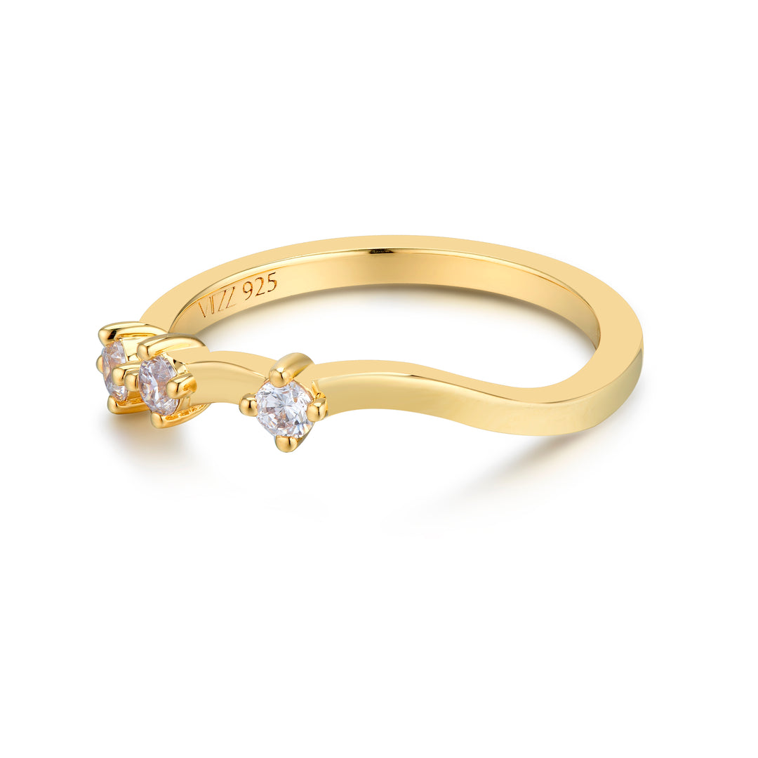 Ring - 18K recycled gold vermeil on recycled silver, 0.105ct zirconia