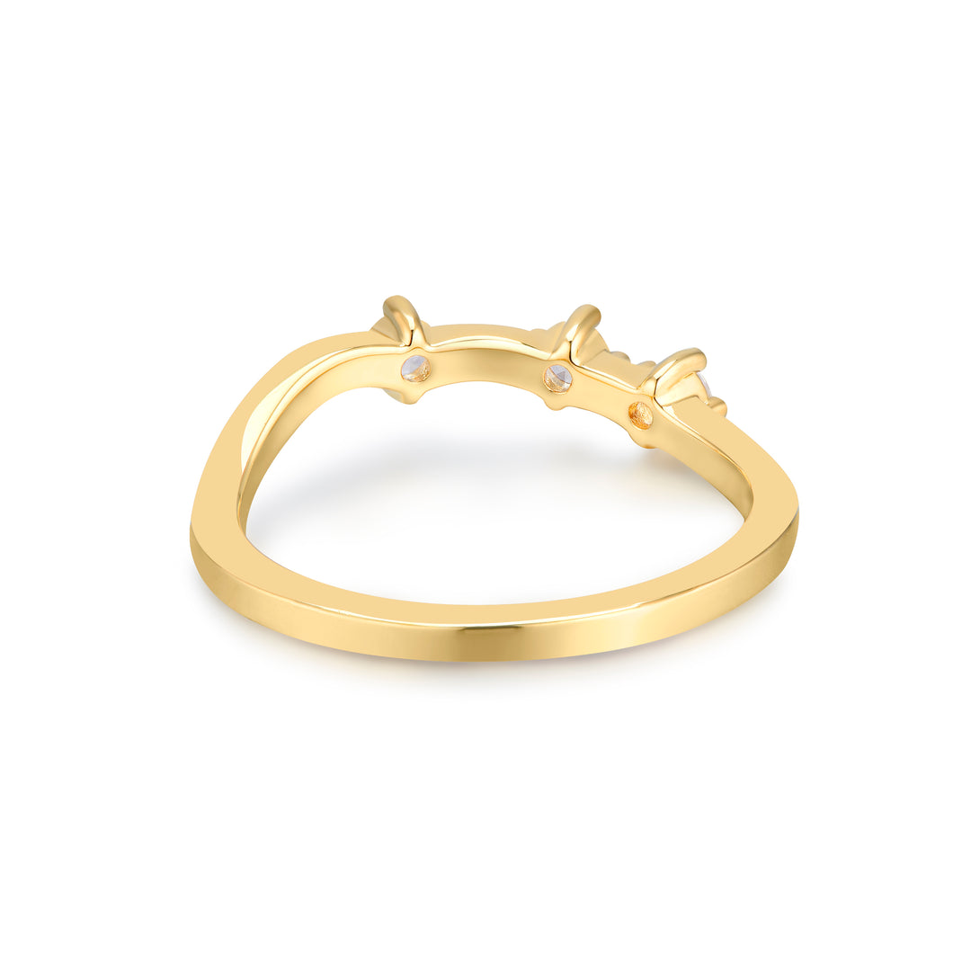 Ring - 18K recycled gold vermeil on recycled silver, 0.105ct zirconia