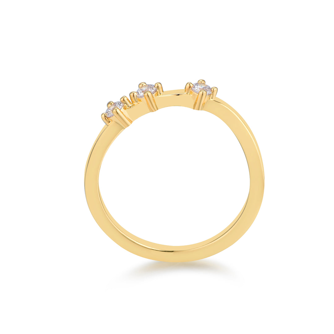 Ring - 18K recycled gold vermeil on recycled silver, 0.105ct zirconia