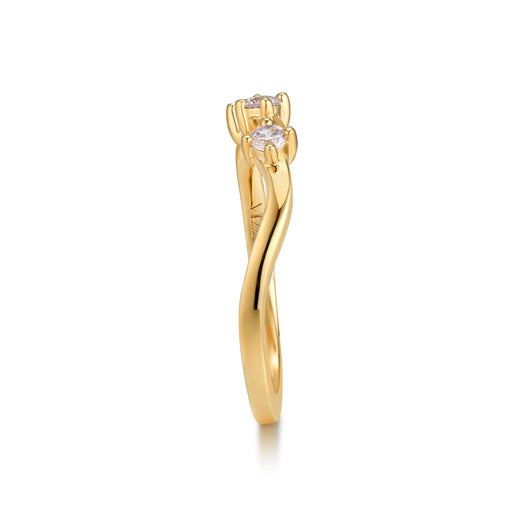 Ring - 18K recycled gold vermeil on recycled silver, 0.105ct zirconia
