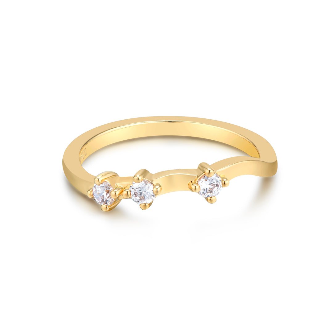 Ring - 18K recycled gold vermeil on recycled silver, 0.105ct zirconia