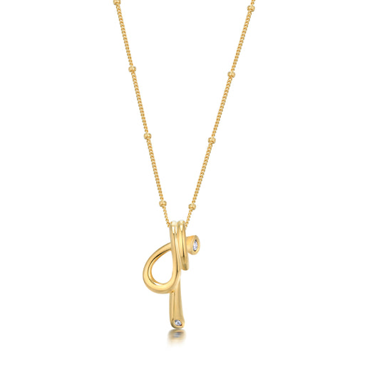 Necklace - 18K recycled gold vermeil on recycled silver and zirconia