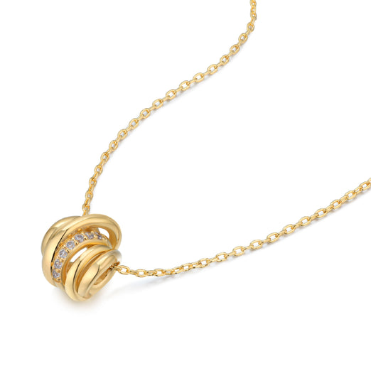 Necklace -18K recycled gold vermeil on recycled silver, 0.105ct zirconia