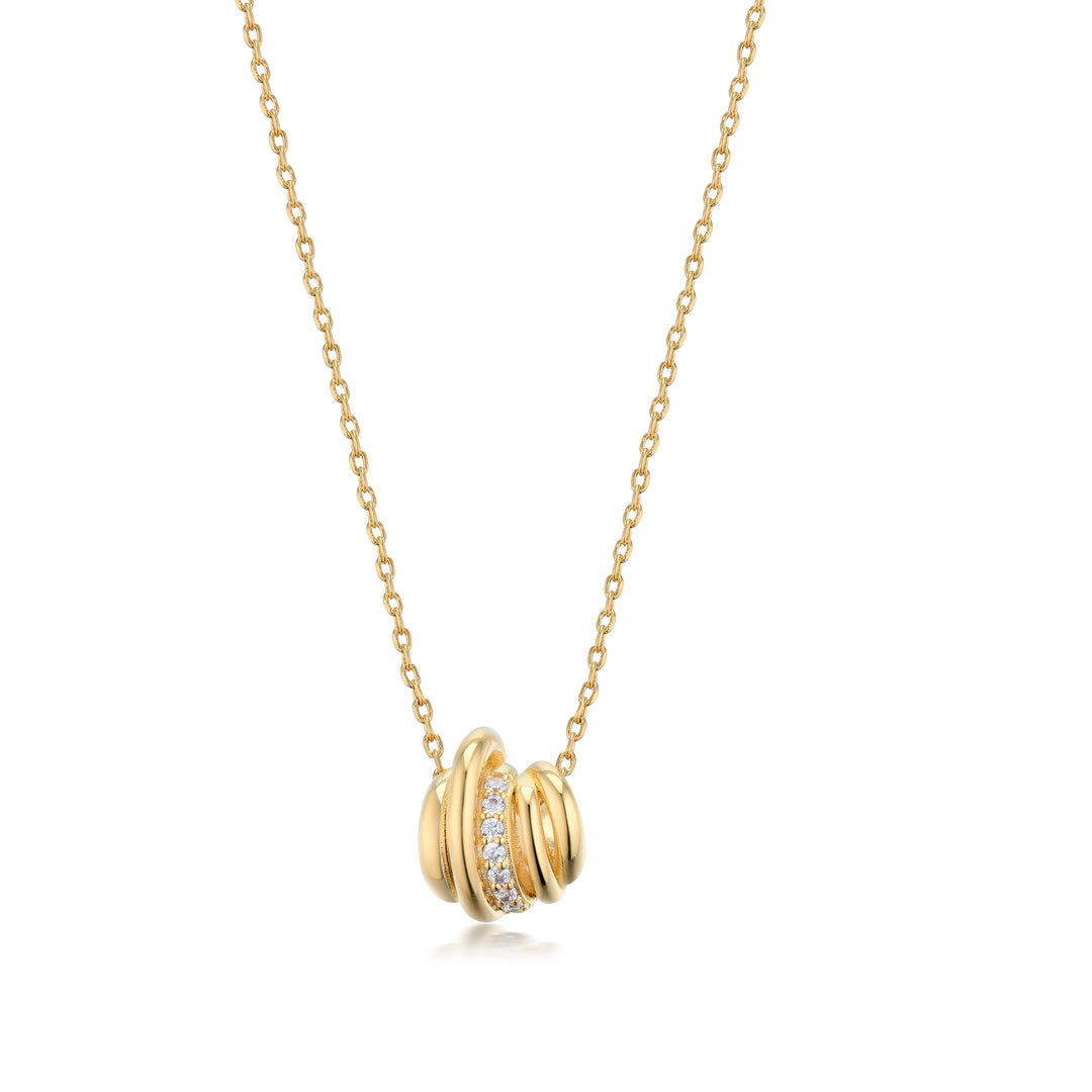 Necklace -18K recycled gold vermeil on recycled silver, 0.105ct zirconia