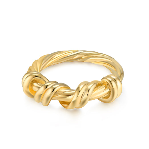Sterling Silver Twisted Stack Ring White Gold Vermeil 