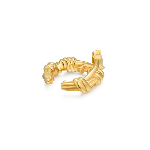 ear cuff - 18K recycled gold vermeil on recycled silver, 0.22ct zirconia