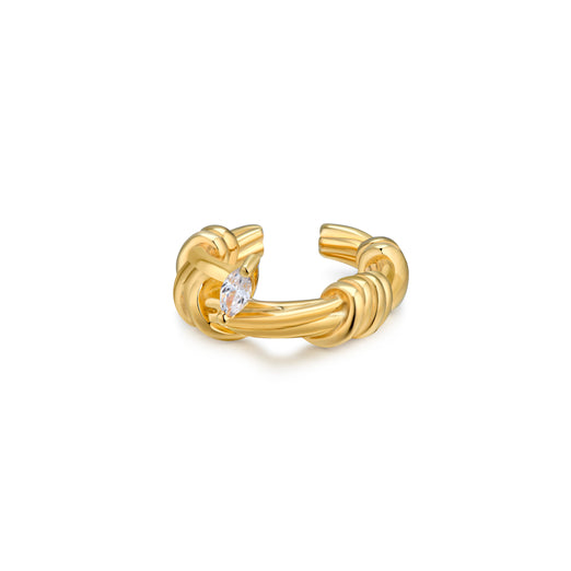 ear cuff - 18K recycled gold vermeil on recycled silver, 0.22ct zirconia
