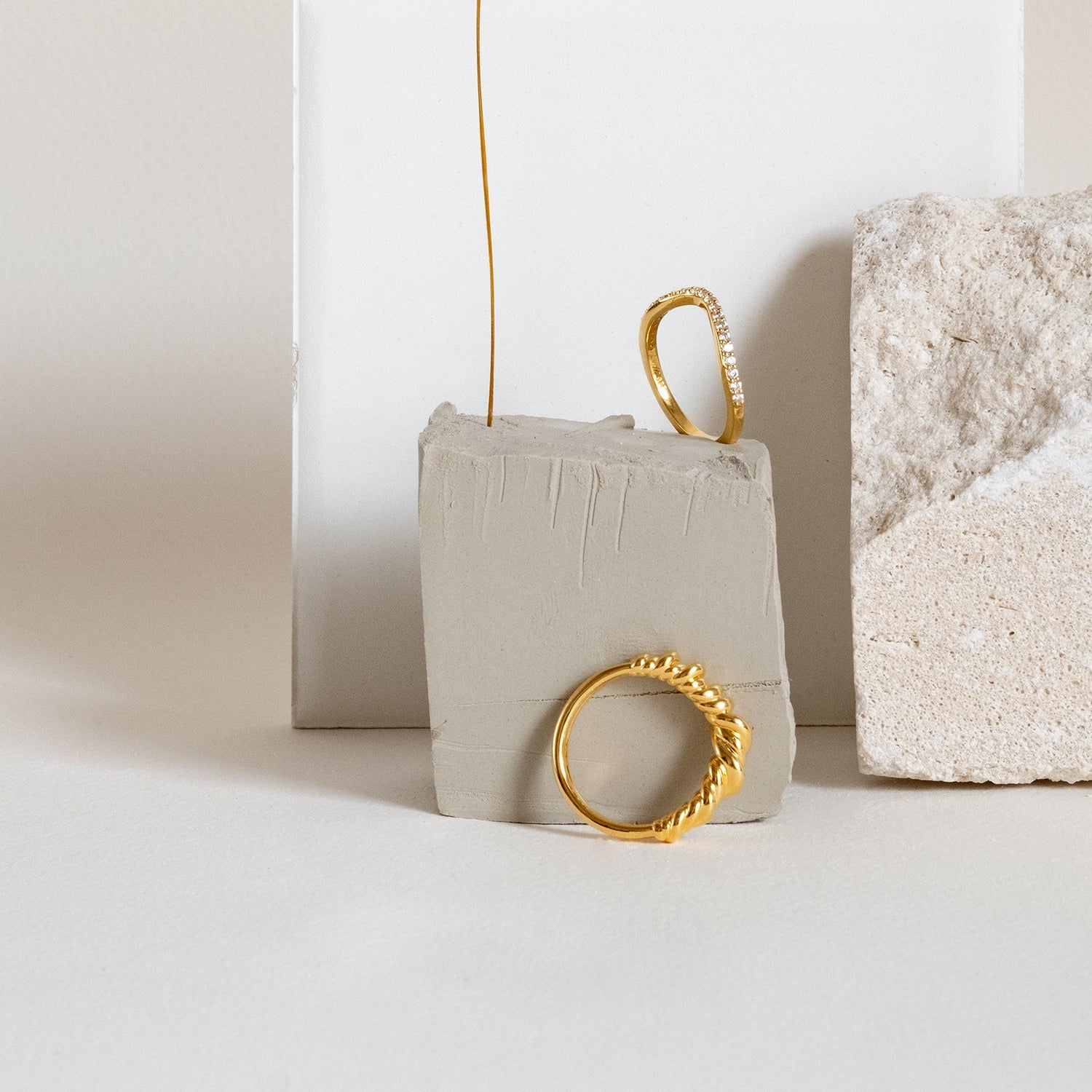 Stacking Ring - 18K recycled gold vermeil on recycled silver and zirconia.