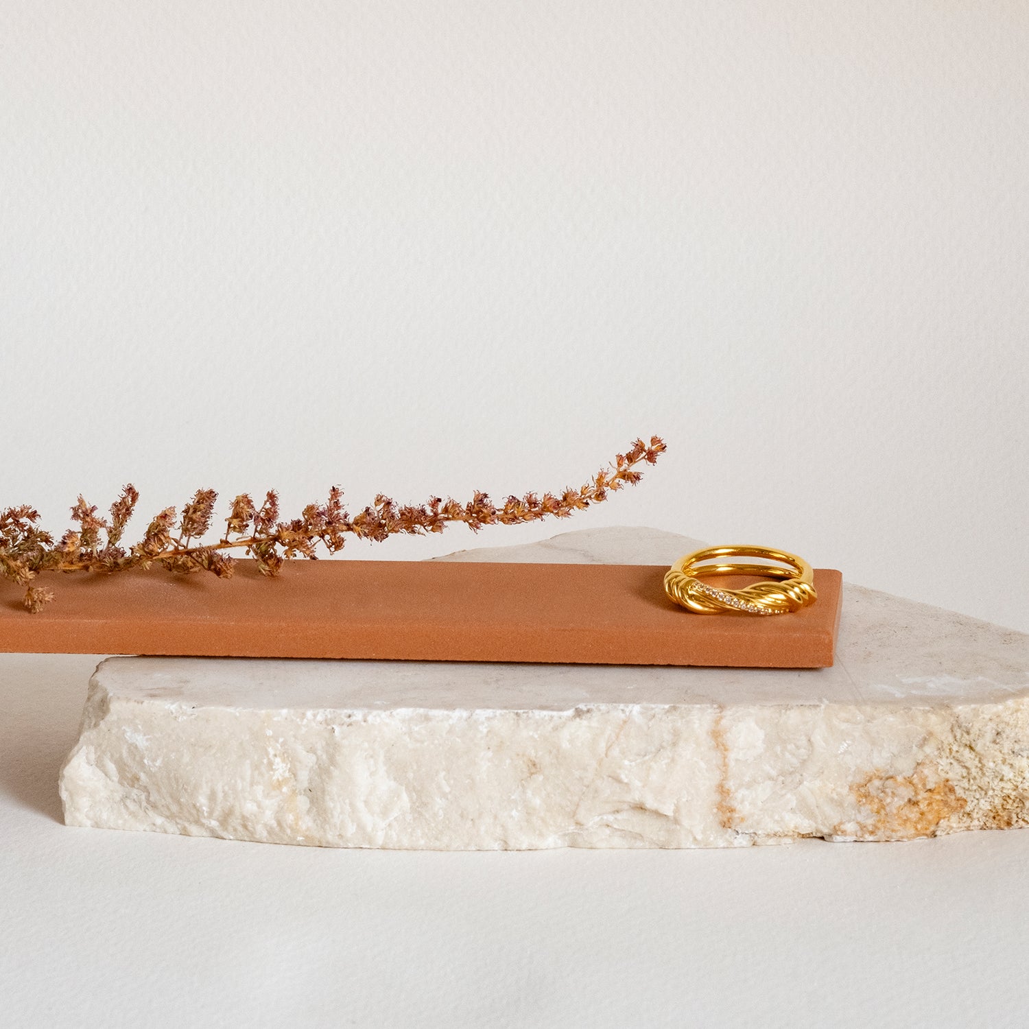 Ring - 18K recycled gold vermeil on recycled silver, 0.22ct zirconia