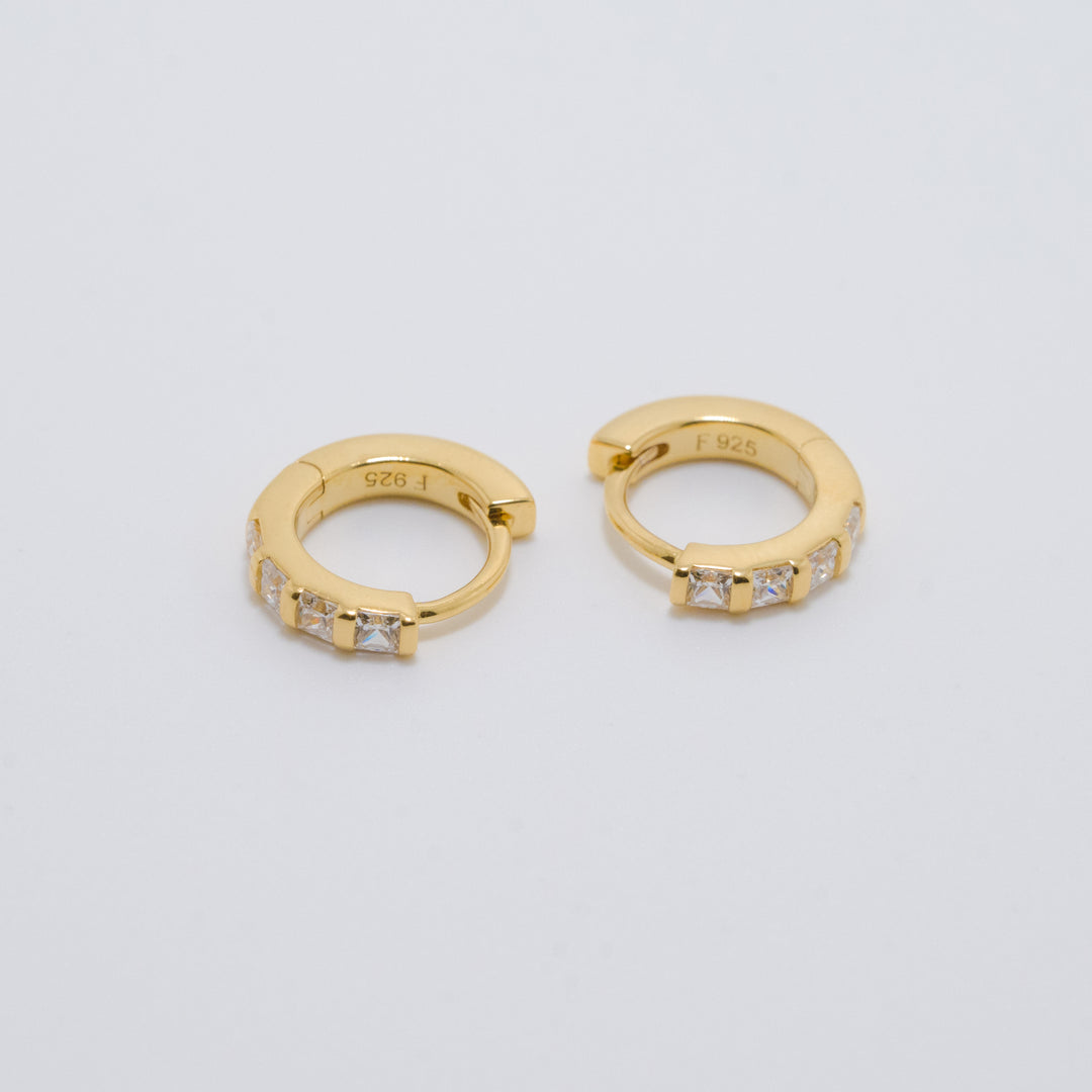 Alana Classic Stone Gold Huggie Earrings