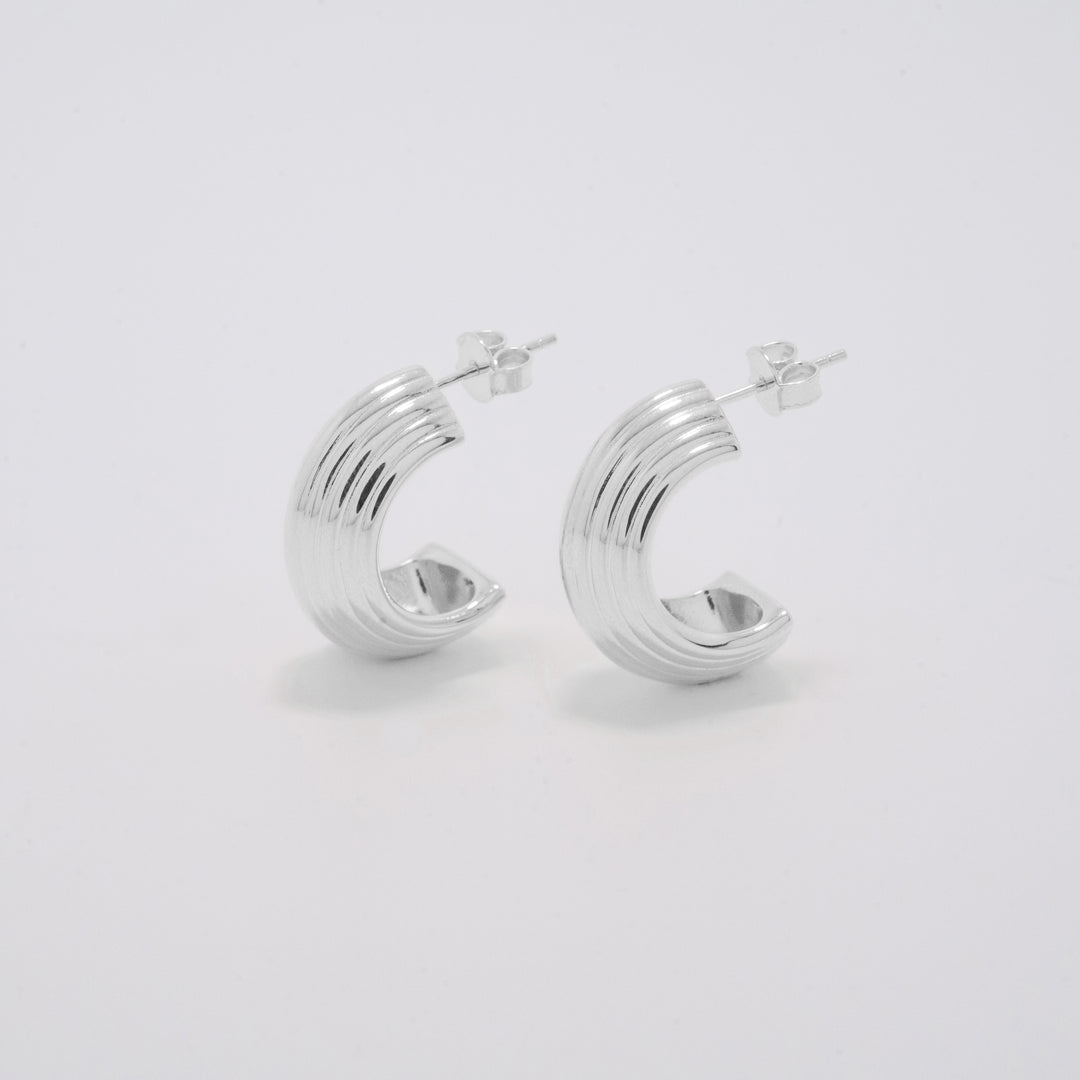 Harper Chunky Silver Hoop Earrings