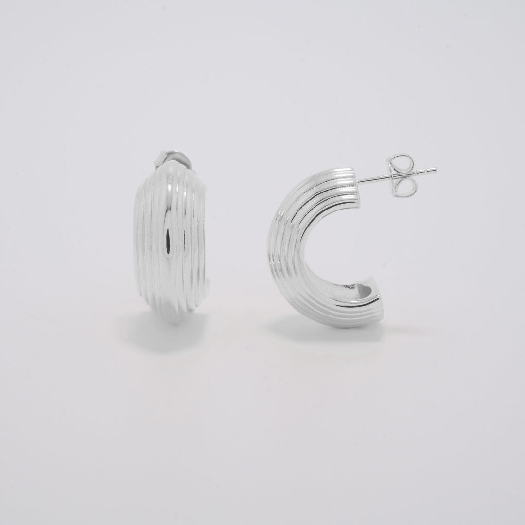 Harper Chunky Silver Hoop Earrings