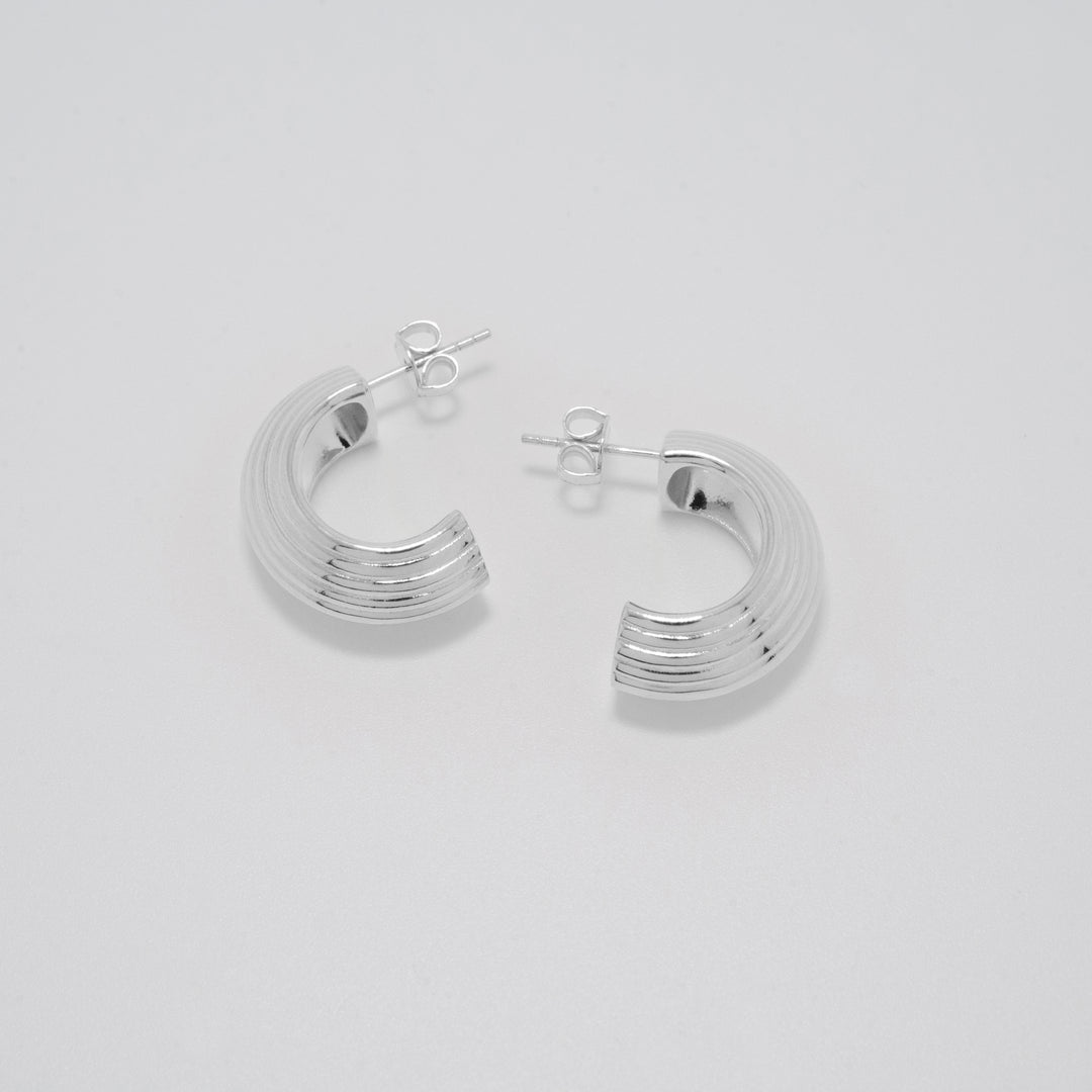 Harper Chunky Silver Hoop Earrings