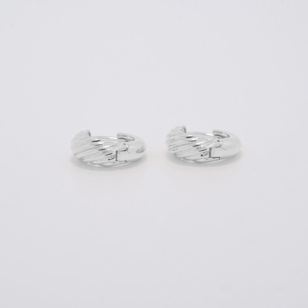 Nausicaa Silver Small Huggie Earrings