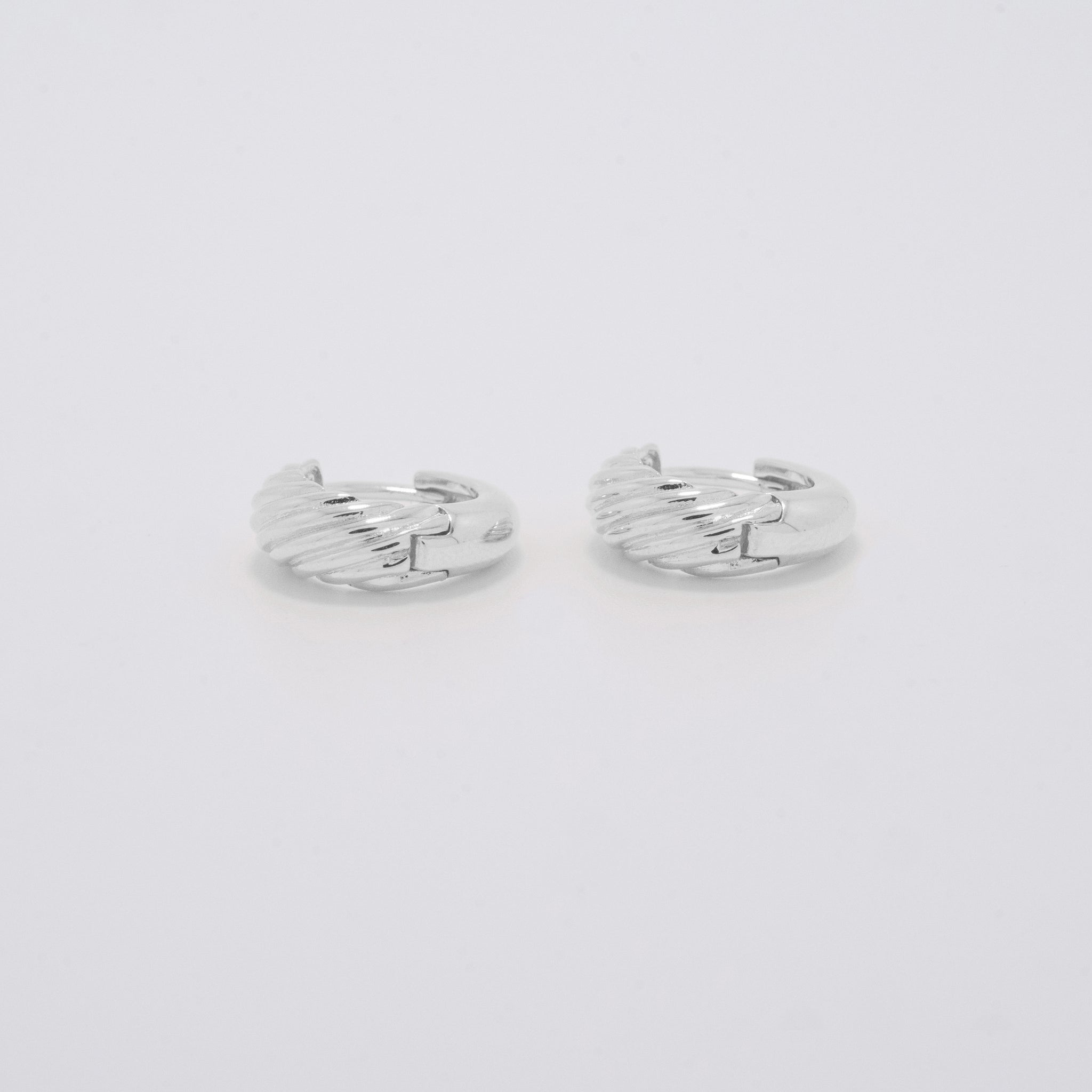 Nausicaa Silver Small Huggie Earrings