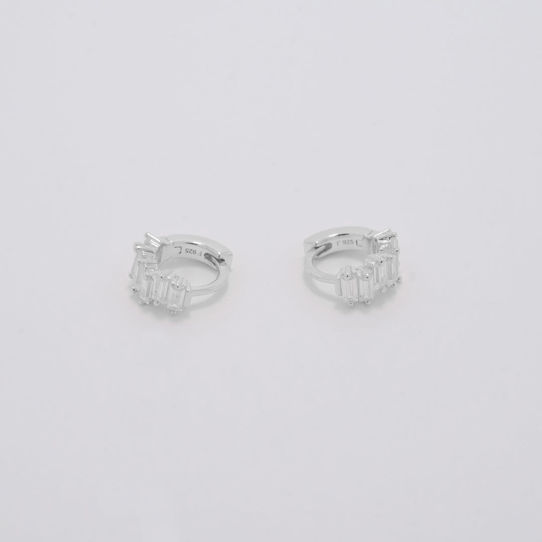 Angelique Silver Huggie Earrings