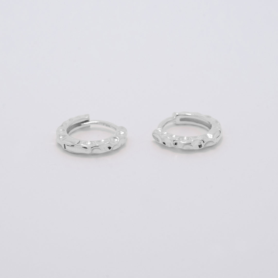 Eleanor Silver Huggie Earrings