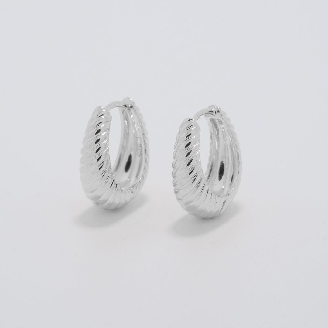 Charis Chunky Silver Medium Hoop Earrings