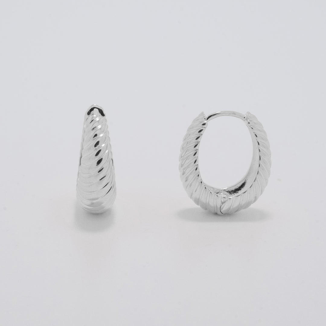 Charis Chunky Silver Medium Hoop Earrings