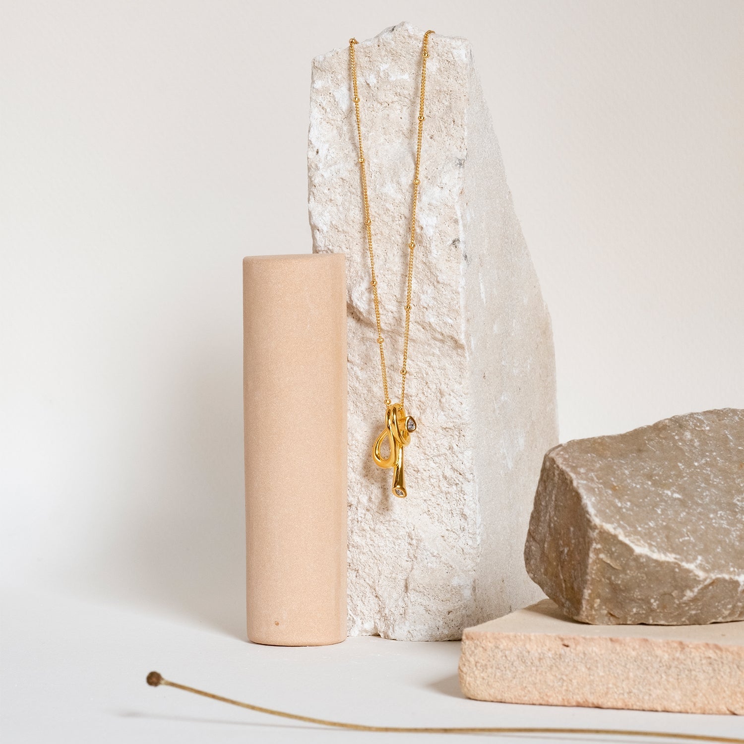 Necklace - 18K recycled gold vermeil on recycled silver and zirconia