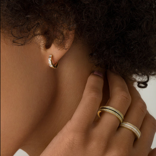 Alana Classic Stone Gold Huggie Earrings