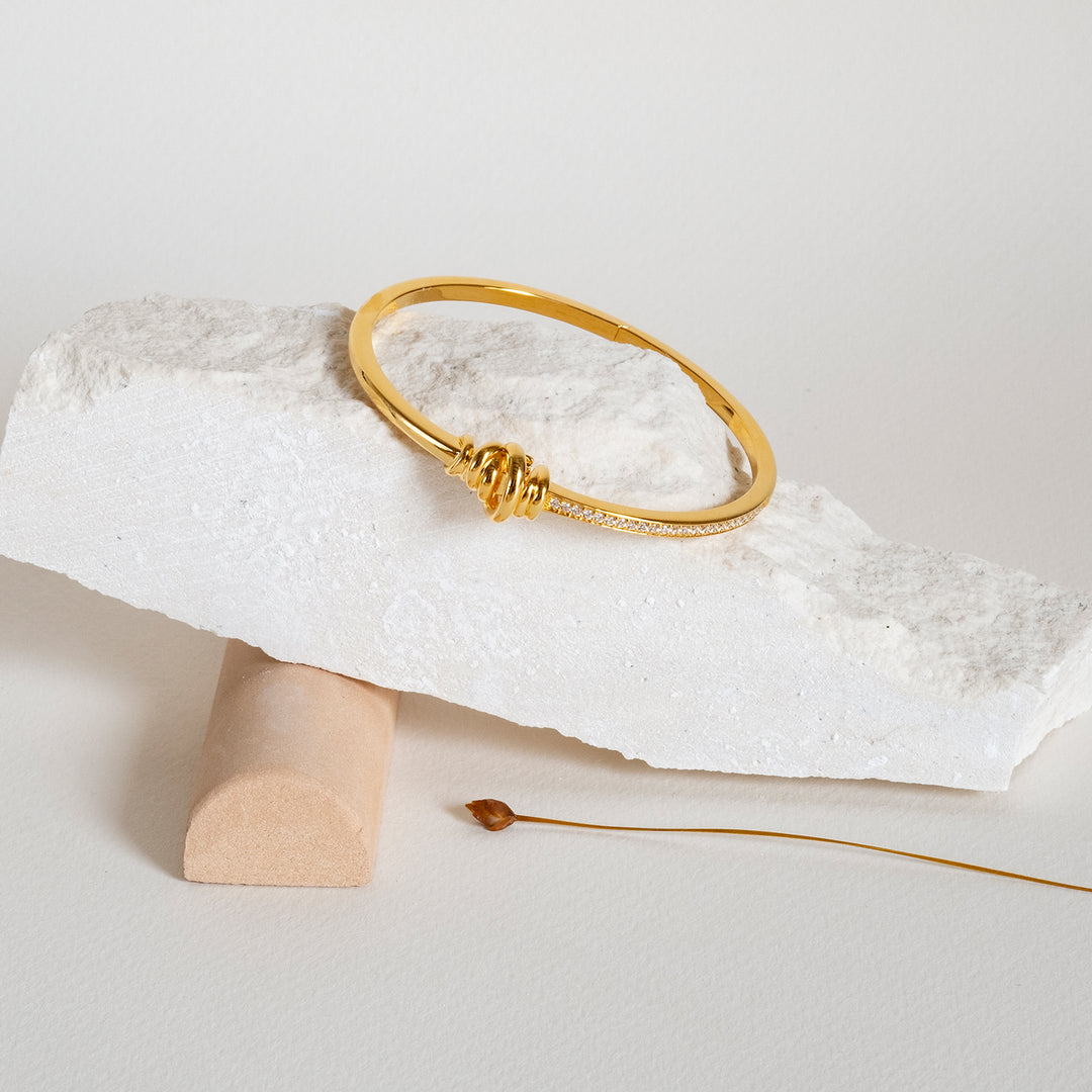 Bracelet - 18K recycled gold vermeil on recycled silver and zirconia