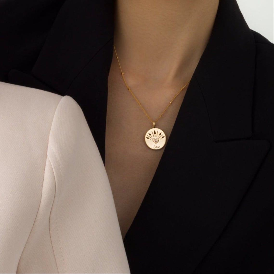 Love Is Blind Gold Pendant Necklace