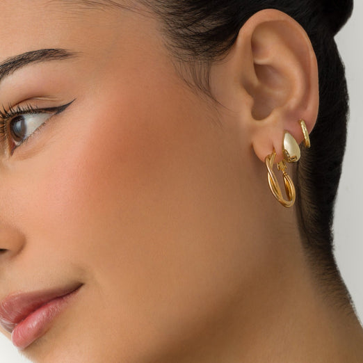 Freya Silver Huggie Earrings