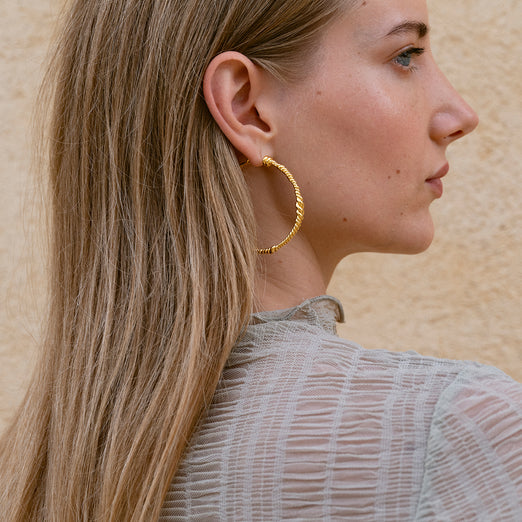 Earrings - 18K recycled gold vermeil on recycled silver ring