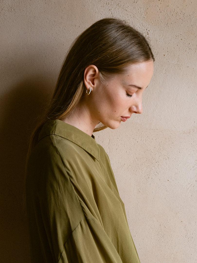 Orelia Mini Gold and Sterling Silver Hoop Earrings