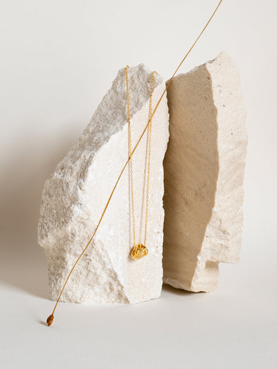 Necklace -18K recycled gold vermeil on recycled silver, 0.105ct zirconia