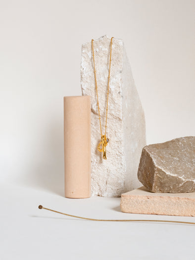 Necklace - 18K recycled gold vermeil on recycled silver and zirconia