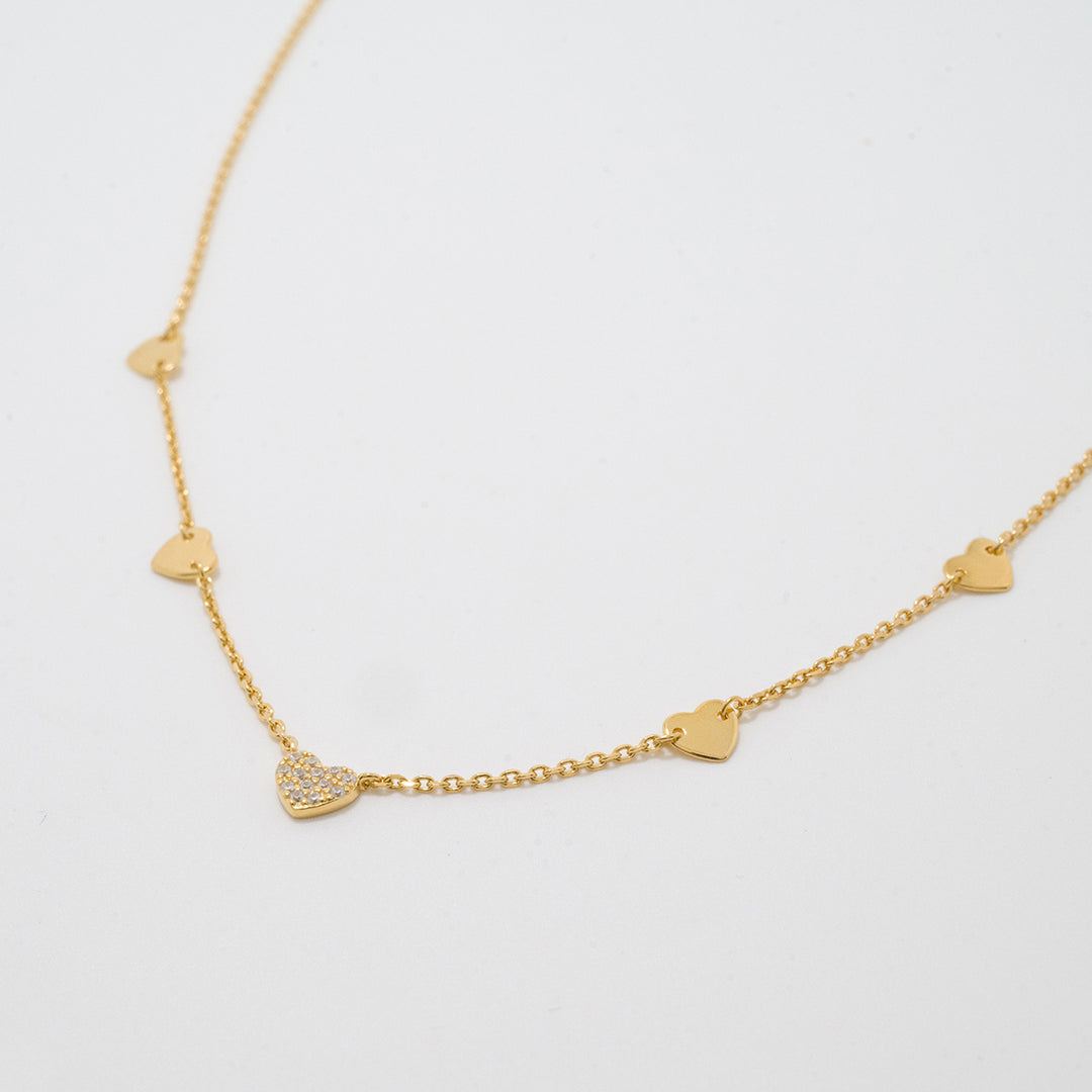 Waltz of Hearts Gold Necklace