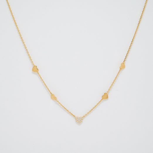 Waltz of Hearts Gold Necklace