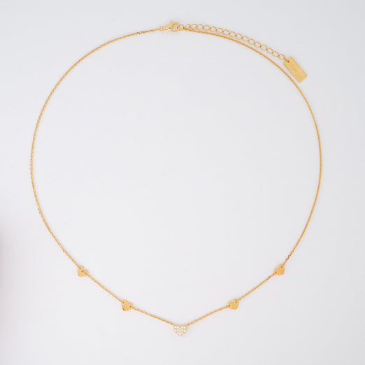 Waltz of Hearts Gold Necklace