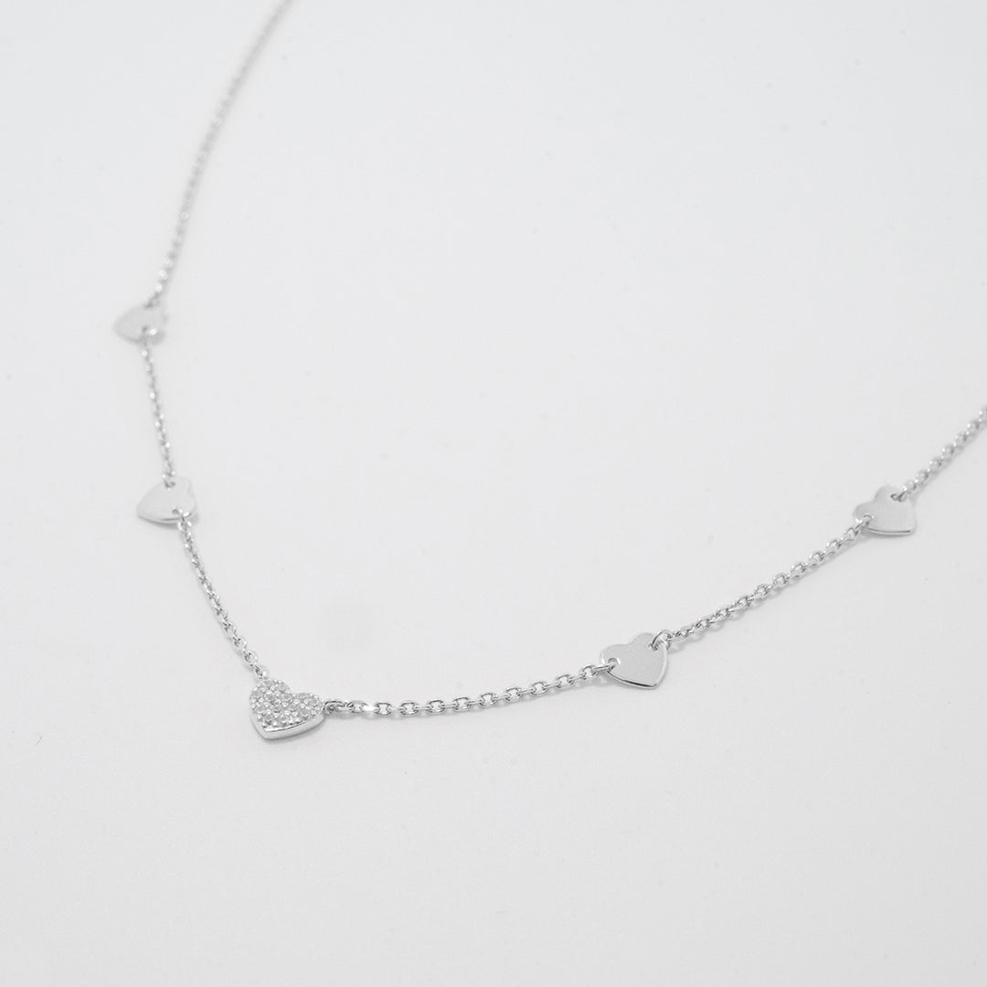 Waltz of Hearts Silver Necklace