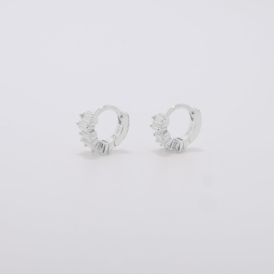 Angelique Silver Huggie Earrings