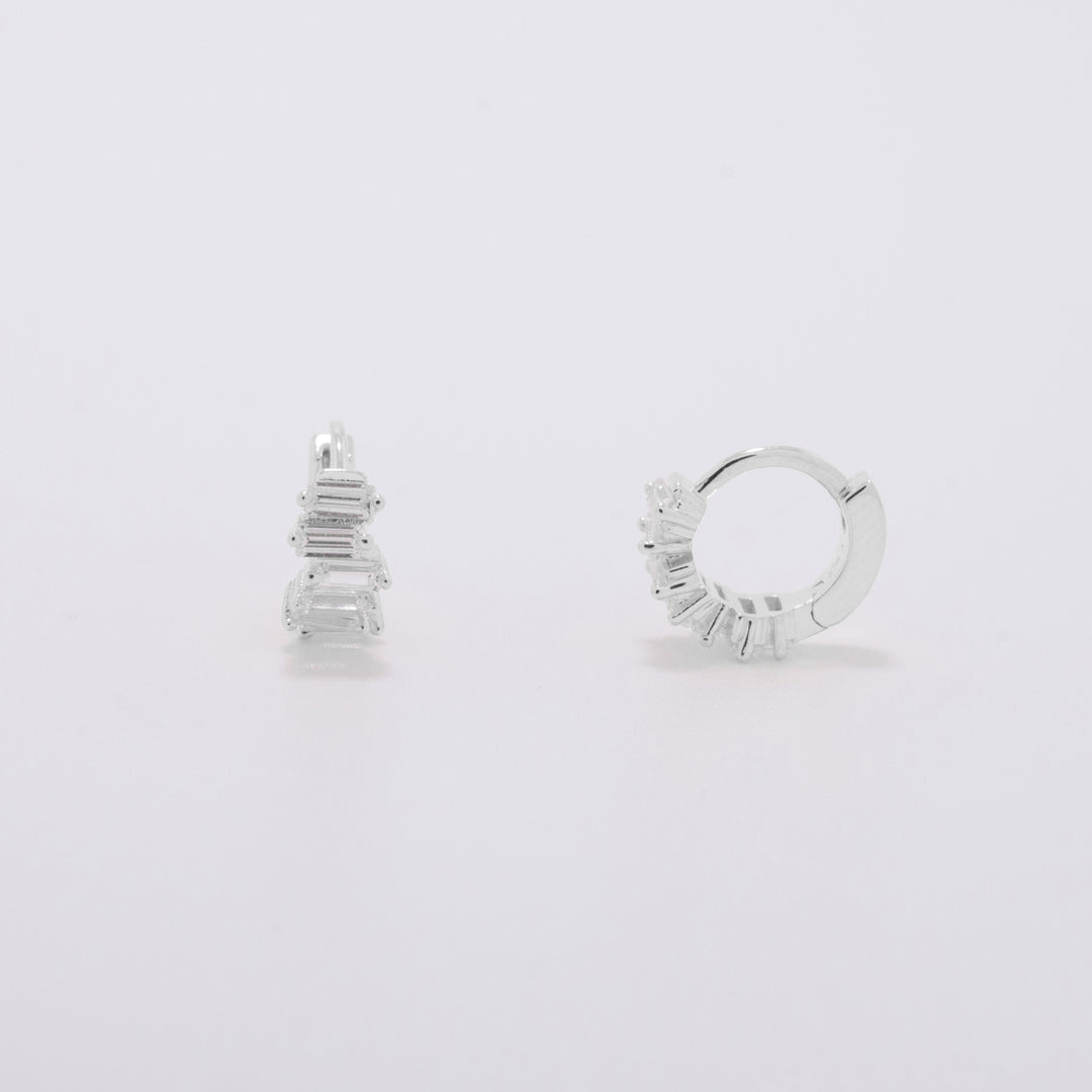 Angelique Silver Huggie Earrings