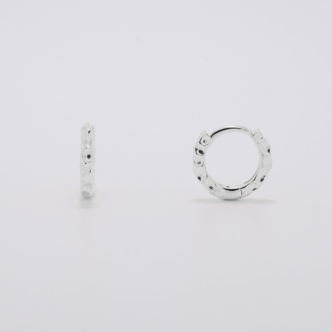 Eleanor Silver Huggie Earrings