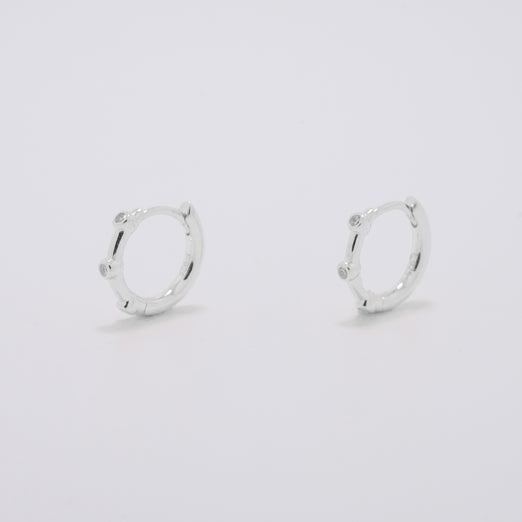 Ostara Silver Huggie Earrings