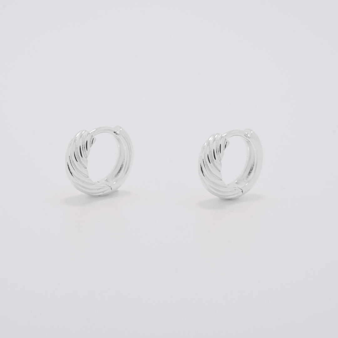 Nausicaa Silver Small Huggie Earrings