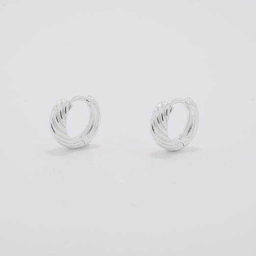 Nausicaa Silver Small Huggie Earrings