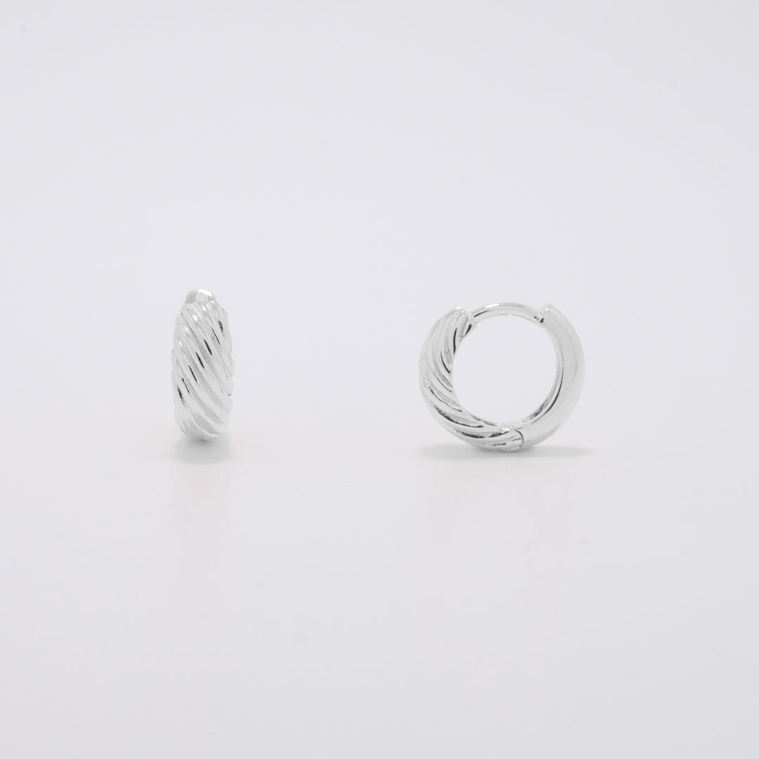 Nausicaa Silver Small Huggie Earrings