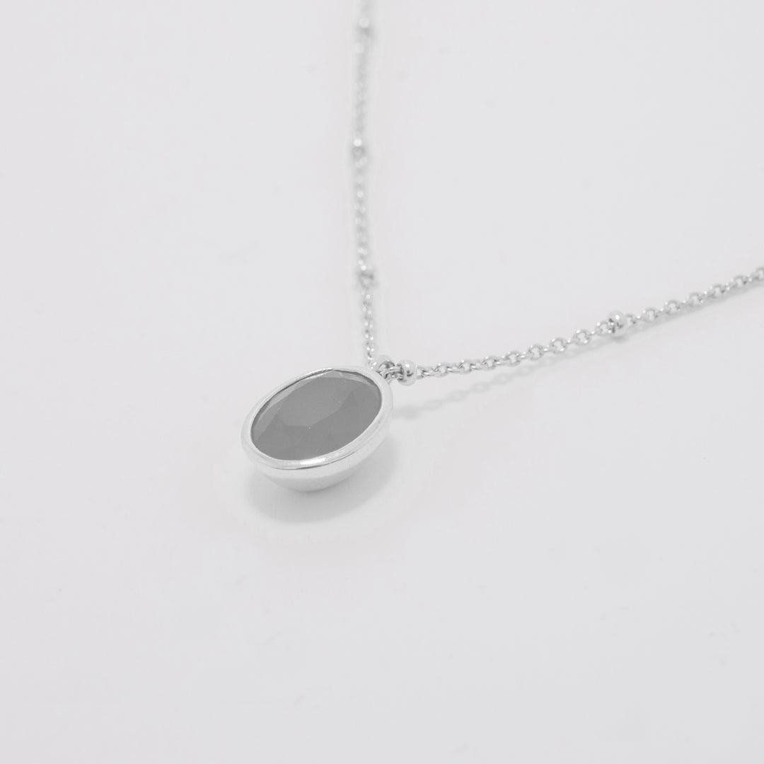 Agata Silver Pendant Necklace