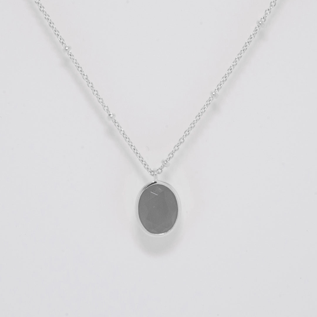 Agata Silver Pendant Necklace