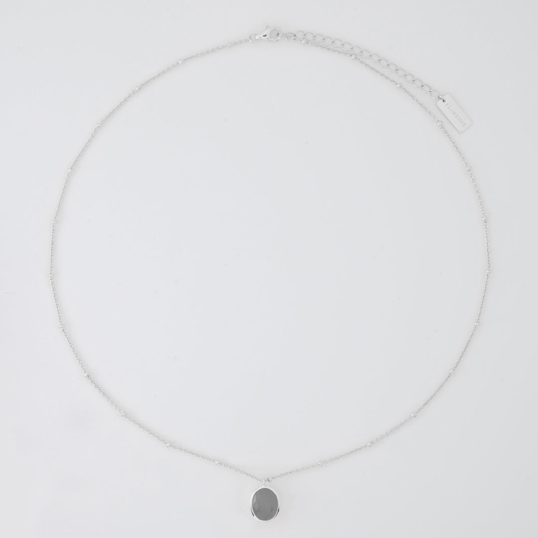 Agata Silver Pendant Necklace